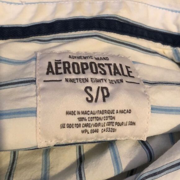 Aeropostale Striped Button Down Shirt S - Picture 8 of 10